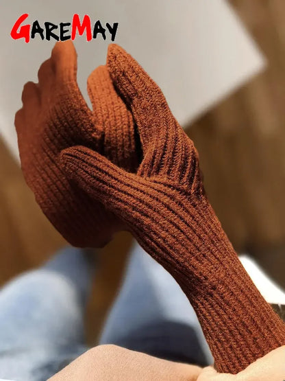 Women's Autumn Winter Gloves Green Elegant Warm Touchscreen Casual Long White Vintage Gloves Knitted Outdoor  2024